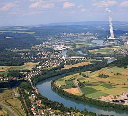 Am südlichen Rand des Schwarzwaldes, der Hochrhein bei Albbruck.